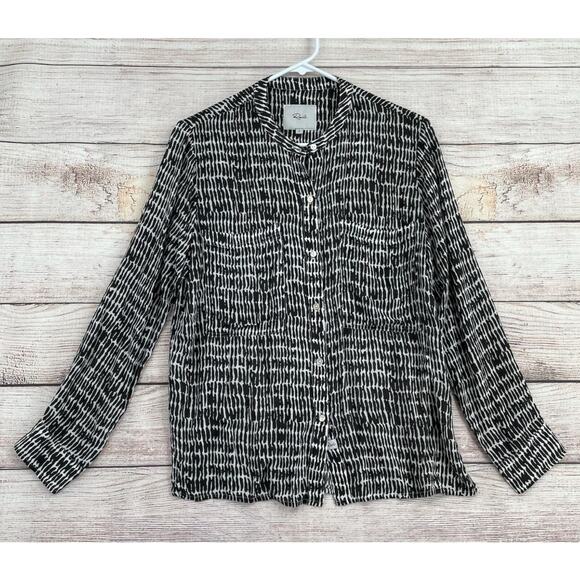 Rails Long Sleeve Semi Sheer Nila Button Up Shirt Women's Small Onyx Batik Print - Picture 1 of 8